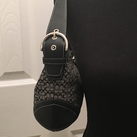 Coach Soho Signature Mini Hobo Black EUC - Picture 4 of 7